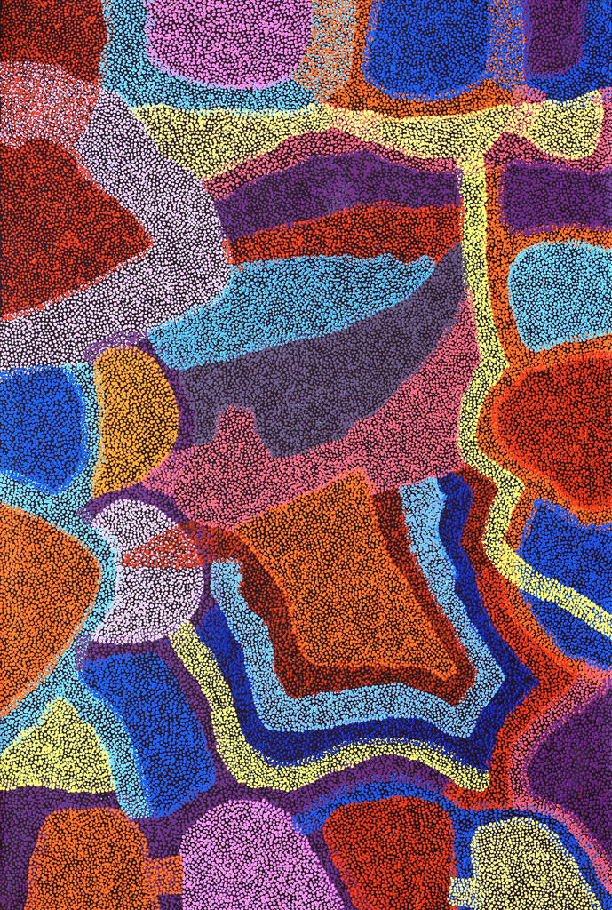 Aboriginal Artwork by Margaret Nangala Gallagher, Yankirri Jukurrpa (Emu Dreaming), 182x122cm