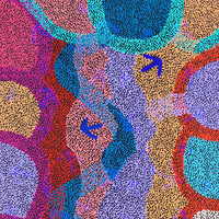 Aboriginal Artwork by Margaret Nangala Gallagher, Yankirri Jukurrpa (Emu Dreaming), 182x76cm