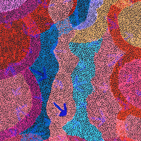 Aboriginal Artwork by Margaret Nangala Gallagher, Yankirri Jukurrpa (Emu Dreaming), 182x76cm