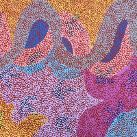 Aboriginal Artwork by Margaret Nangala Gallagher, Yankirri Jukurrpa (Emu Dreaming), 183x61cm