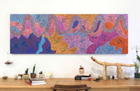 Aboriginal Artwork by Margaret Nangala Gallagher, Yankirri Jukurrpa (Emu Dreaming), 183x61cm