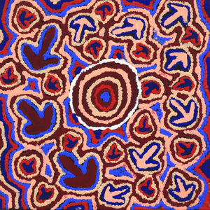 Aboriginal Artwork by Margaret Nangala Gallagher, Yankirri Jukurrpa, 30x30cm - ART ARK®