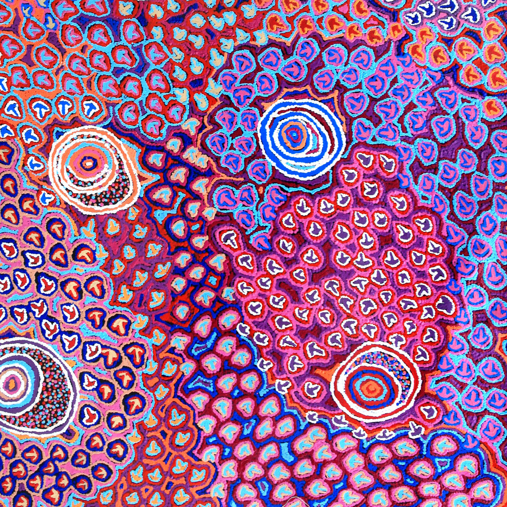 Aboriginal Artwork by Margaret Nangala Gallagher, Yankirri Jukurrpa, 152x107cm