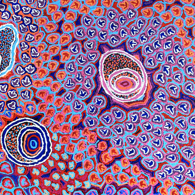 Aboriginal Artwork by Margaret Nangala Gallagher, Yankirri Jukurrpa, 152x107cm