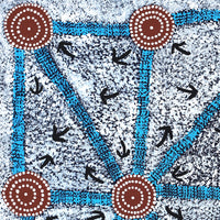 Aboriginal Artwork by Margaret Nangala Gallagher, Yankirri Jukurrpa (Emu Dreaming), 76x61cm