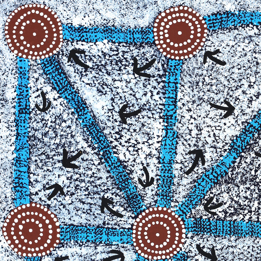 Aboriginal Artwork by Margaret Nangala Gallagher, Yankirri Jukurrpa (Emu Dreaming), 76x61cm