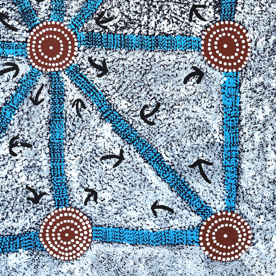 Aboriginal Artwork by Margaret Nangala Gallagher, Yankirri Jukurrpa (Emu Dreaming), 76x61cm