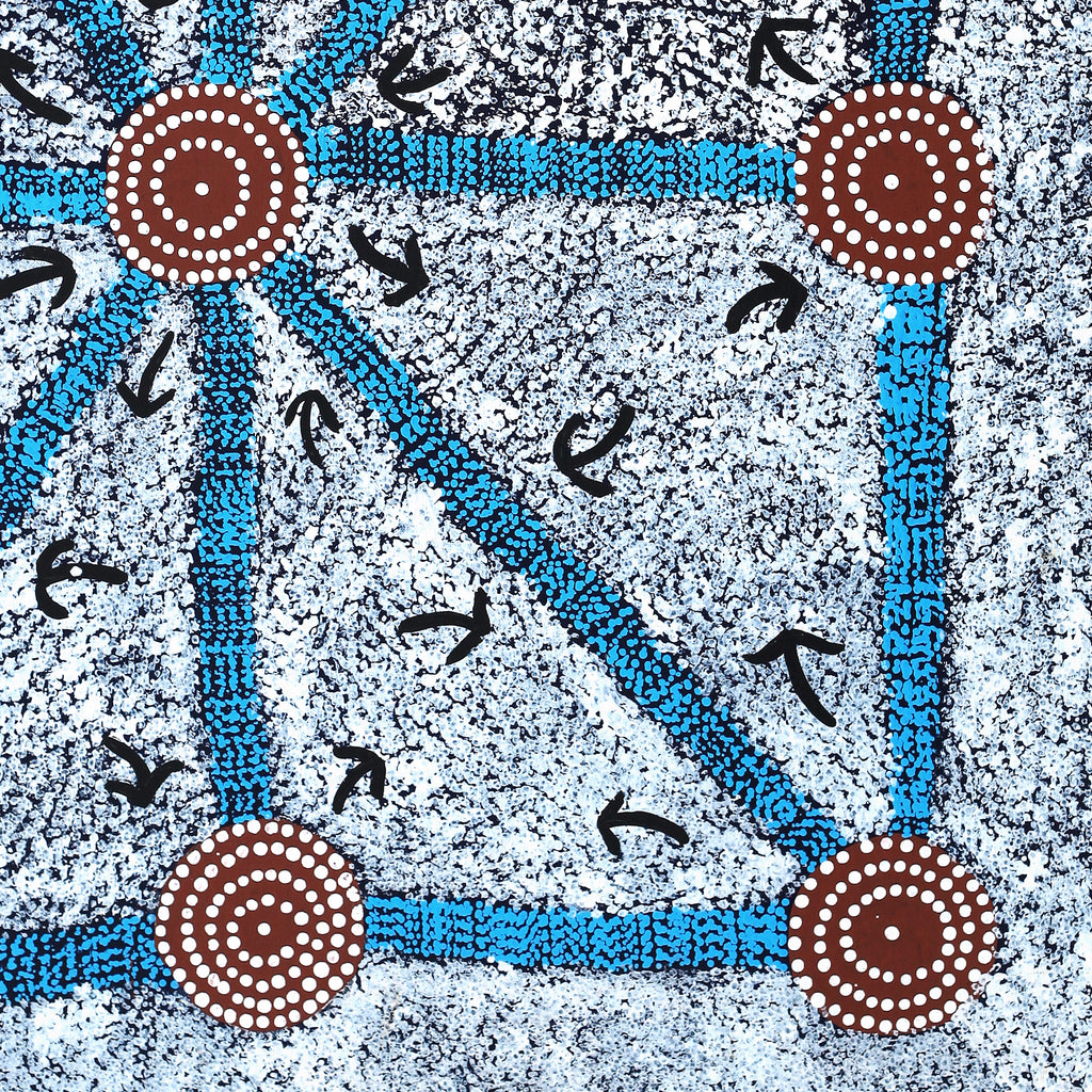 Aboriginal Art by Margaret Nangala Gallagher, Yankirri Jukurrpa (Emu Dreaming), 76x61cm - ART ARK®
