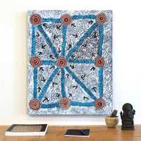 Aboriginal Artwork by Margaret Nangala Gallagher, Yankirri Jukurrpa (Emu Dreaming), 76x61cm