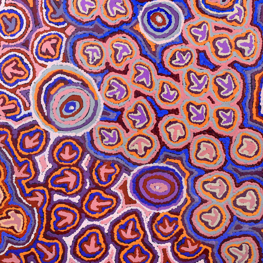 Aboriginal Artwork by Margaret Nangala Gallagher, Yankirri Jukurrpa (Emu Dreaming), 76x76cm