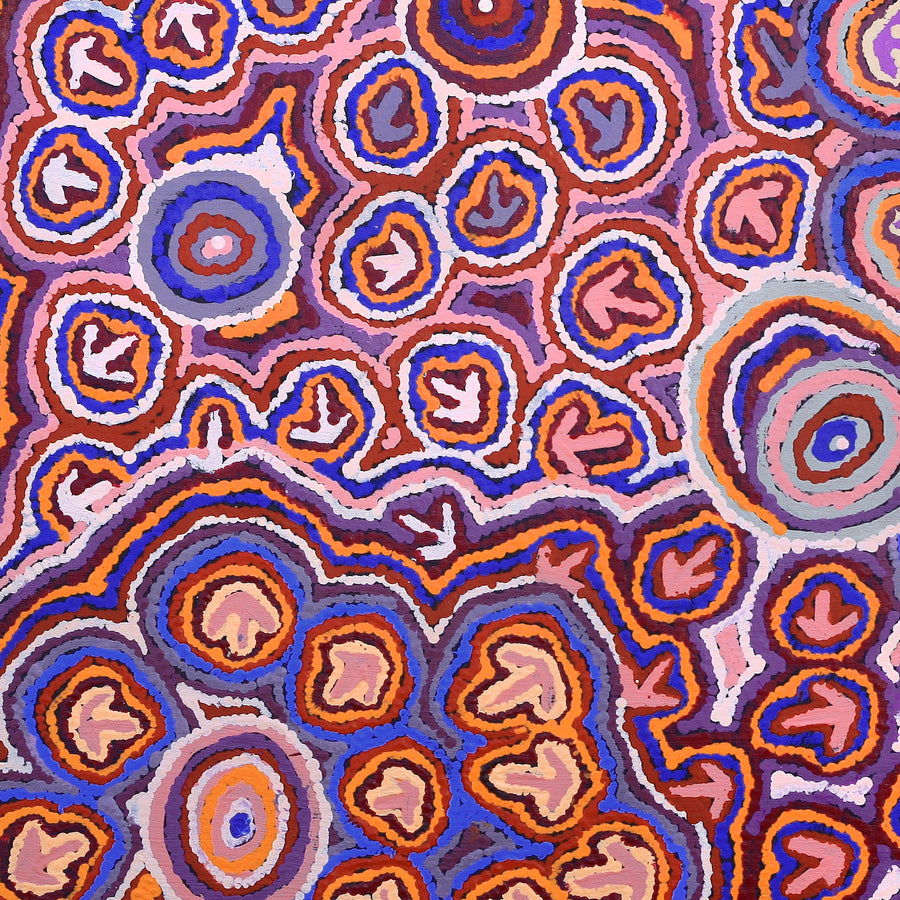 Aboriginal Artwork by Margaret Nangala Gallagher, Yankirri Jukurrpa (Emu Dreaming), 76x76cm