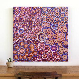 Aboriginal Art by Margaret Nangala Gallagher, Yankirri Jukurrpa (Emu Dreaming), 76x76cm - ART ARK®