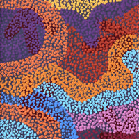 Aboriginal Artwork by Margaret Nangala Gallagher, Yankirri Jukurrpa (Emu Dreaming), 91x30cm