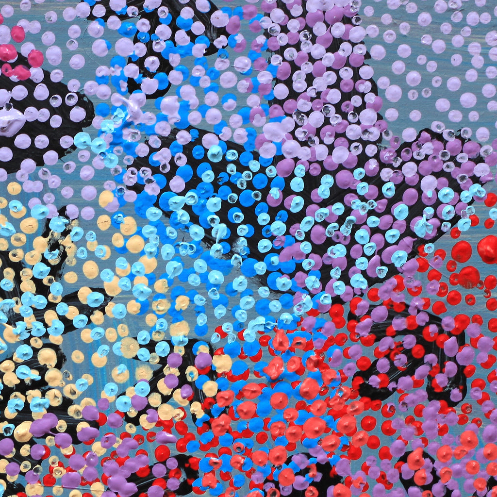 Aboriginal Artwork by Margaret Nangala Gallagher, Yankirri Jukurrpa (Emu Dreaming), 30x30cm