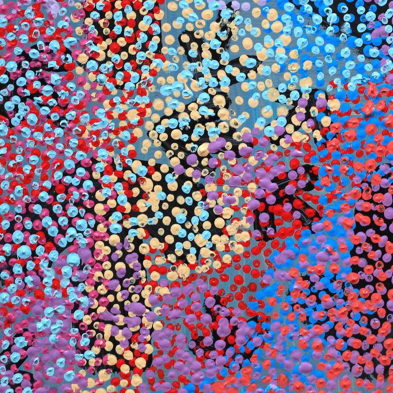 Aboriginal Artwork by Margaret Nangala Gallagher, Yankirri Jukurrpa (Emu Dreaming), 30x30cm