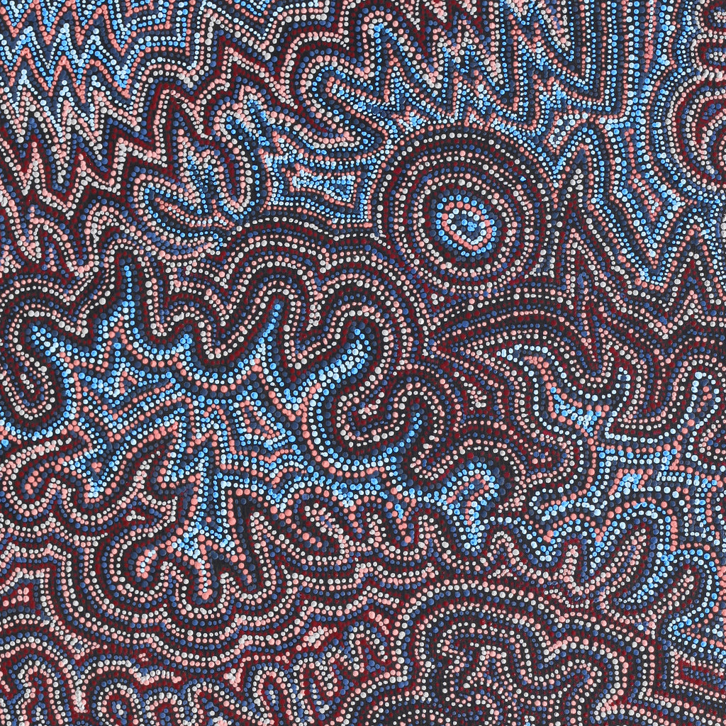 Aboriginal Artwork by Margaret Napangardi Lewis, Mina Mina Dreaming - Ngalyipi, 107x76cm