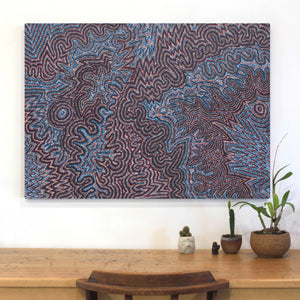 Aboriginal Artwork by Margaret Napangardi Lewis, Mina Mina Dreaming - Ngalyipi, 107x76cm - ART ARK®
