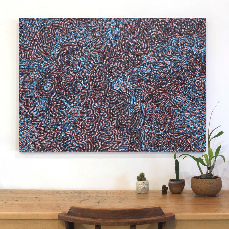 Aboriginal Artwork by Margaret Napangardi Lewis, Mina Mina Dreaming - Ngalyipi, 107x76cm