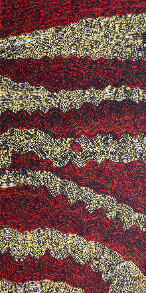 Aboriginal Artwork by Margaret Napangardi Lewis, Mina Mina Dreaming - Ngalyipi, 122x61cm