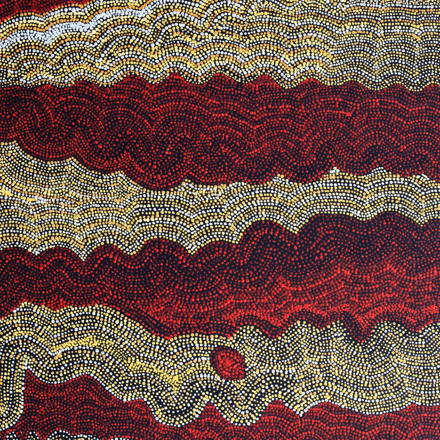 Aboriginal Artwork by Margaret Napangardi Lewis, Mina Mina Dreaming - Ngalyipi, 122x61cm