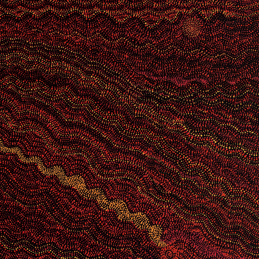 Aboriginal Artwork by Margaret Napangardi Lewis, Mina Mina Jukurrpa (Mina Mina Dreaming) - Ngalyipi, 122x91cm