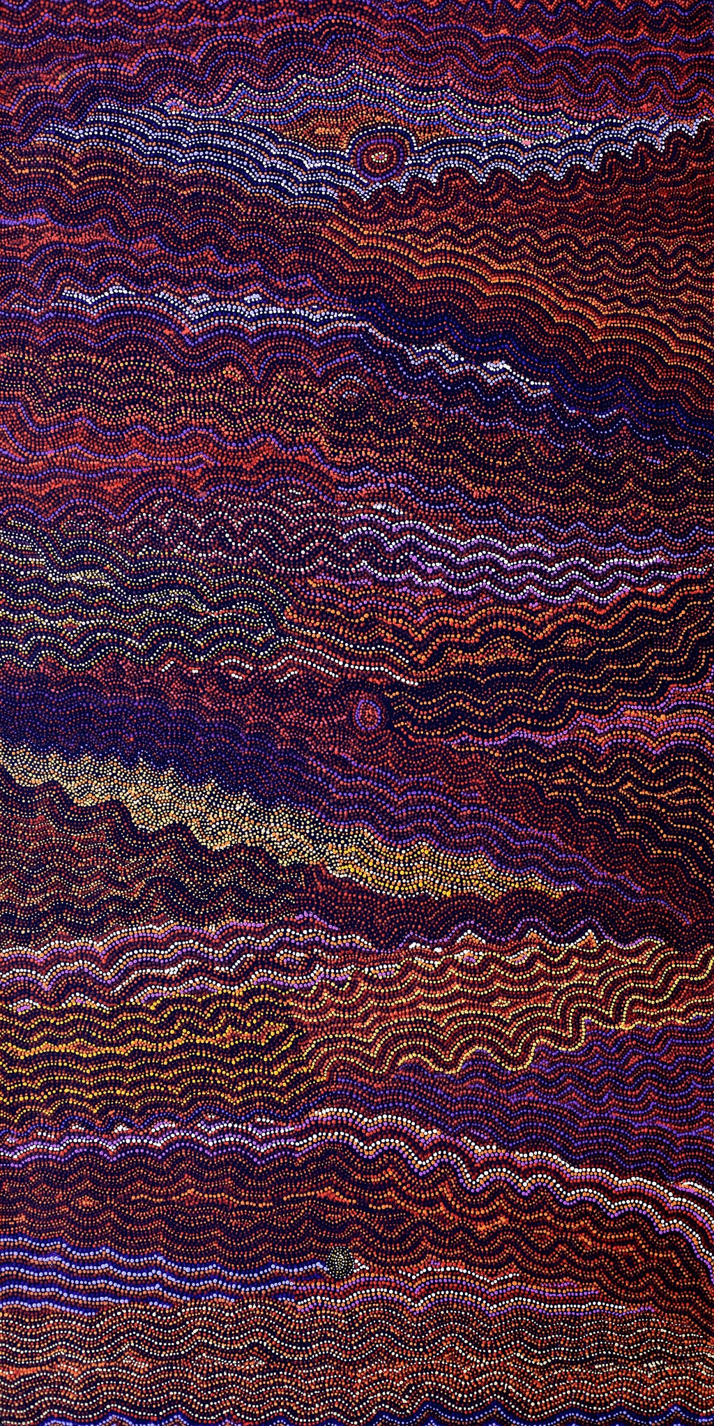 Aboriginal Artwork by Margaret Napangardi Lewis, Mina Mina Dreaming - Ngalyipi, 183x91cm