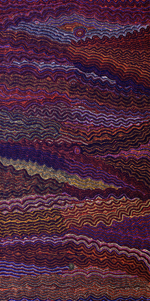 Aboriginal Artwork by Margaret Napangardi Lewis, Mina Mina Dreaming - Ngalyipi, 183x91cm