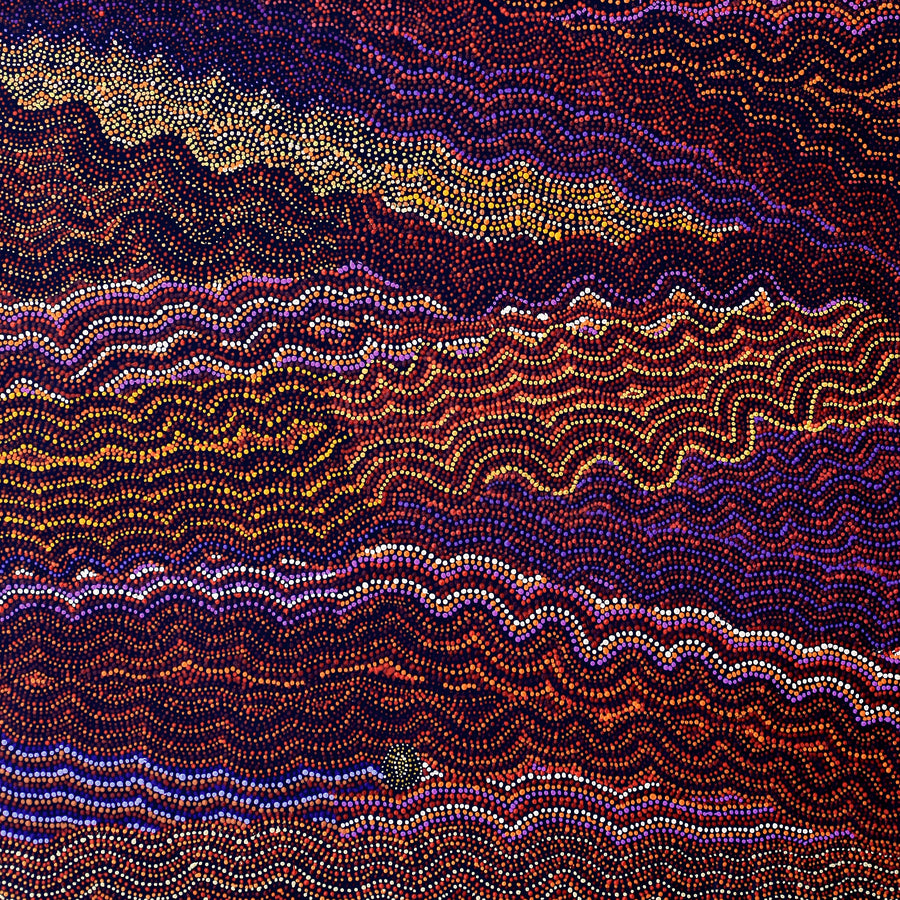 Aboriginal Artwork by Margaret Napangardi Lewis, Mina Mina Dreaming - Ngalyipi, 183x91cm
