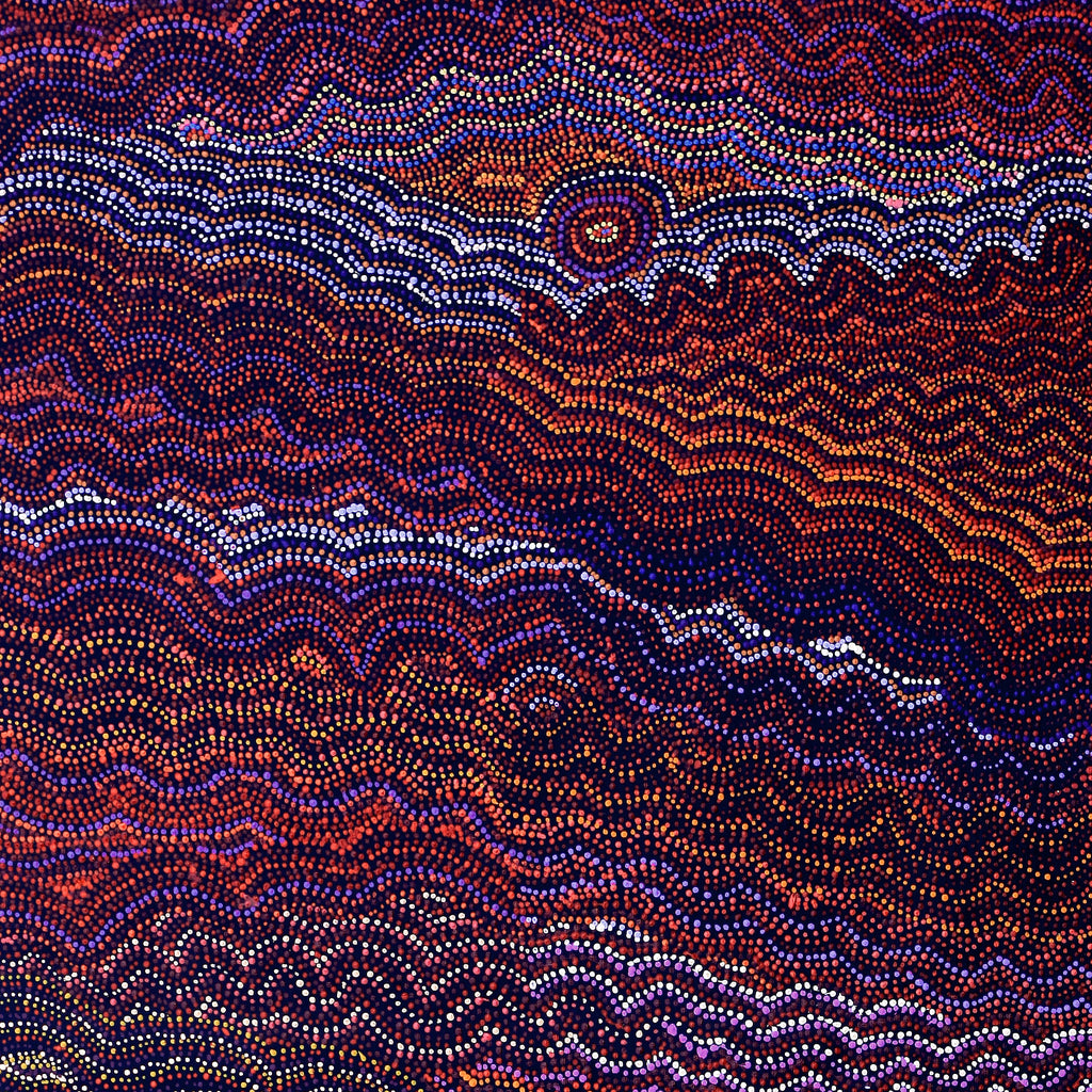 Aboriginal Artwork by Margaret Napangardi Lewis, Mina Mina Dreaming - Ngalyipi, 183x91cm