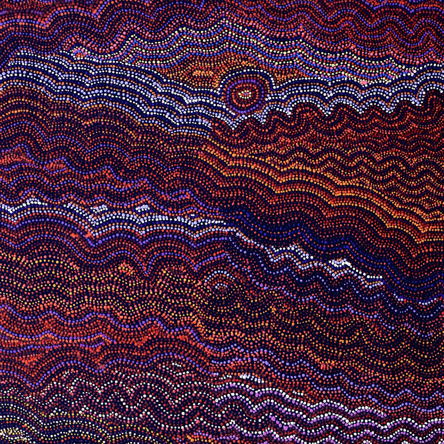 Aboriginal Artwork by Margaret Napangardi Lewis, Mina Mina Dreaming - Ngalyipi, 183x91cm