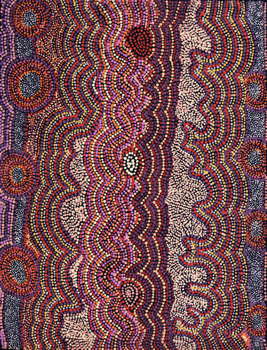 Aboriginal Art by Margaret Napangardi Lewis, Mina Mina Dreaming - Ngalyipi, 61x46cm - ART ARK®