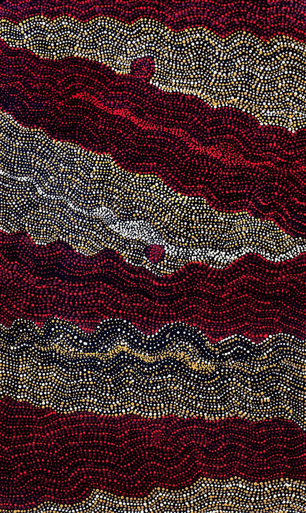 Aboriginal Artwork by Margaret Napangardi Lewis, Mina Mina Dreaming - Ngalyipi, 76x46cm