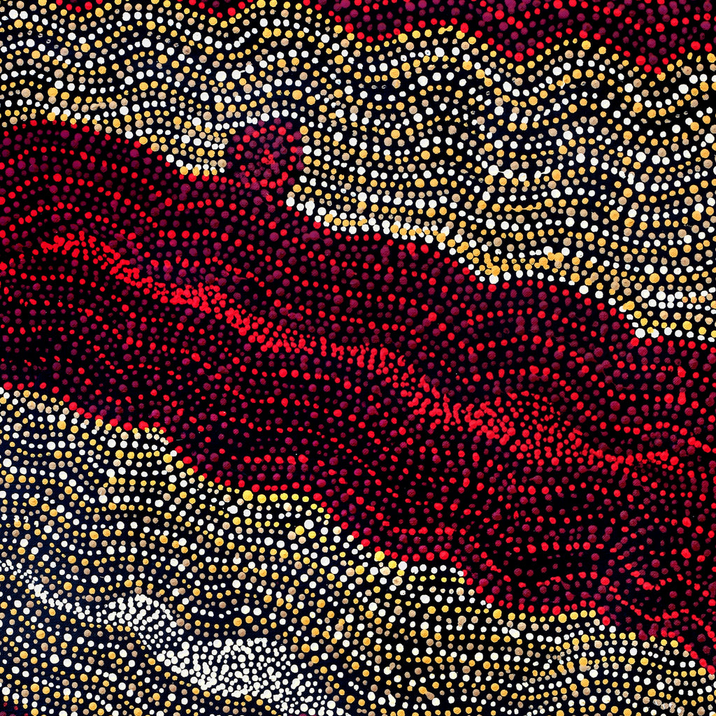 Aboriginal Artwork by Margaret Napangardi Lewis, Mina Mina Dreaming - Ngalyipi, 76x46cm
