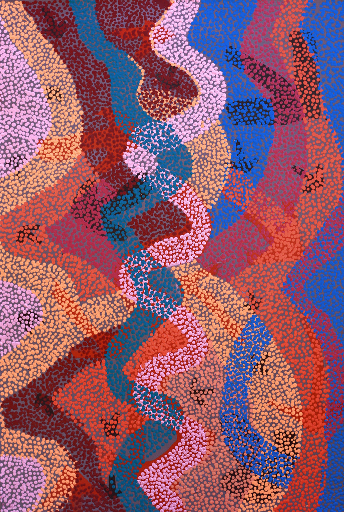 Aboriginal Artwork by Margaret Nangala Gallagher, Yankirri Jukurrpa (Emu Dreaming), 91x61cm