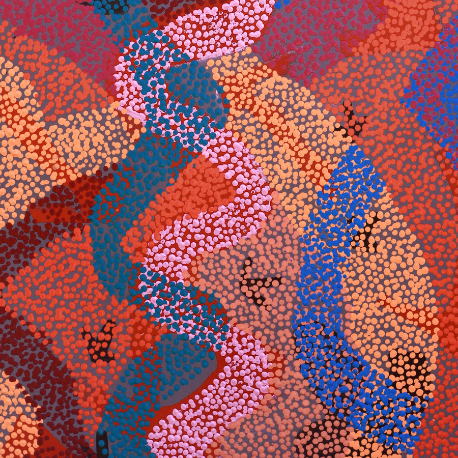 Aboriginal Artwork by Margaret Nangala Gallagher, Yankirri Jukurrpa (Emu Dreaming), 91x61cm