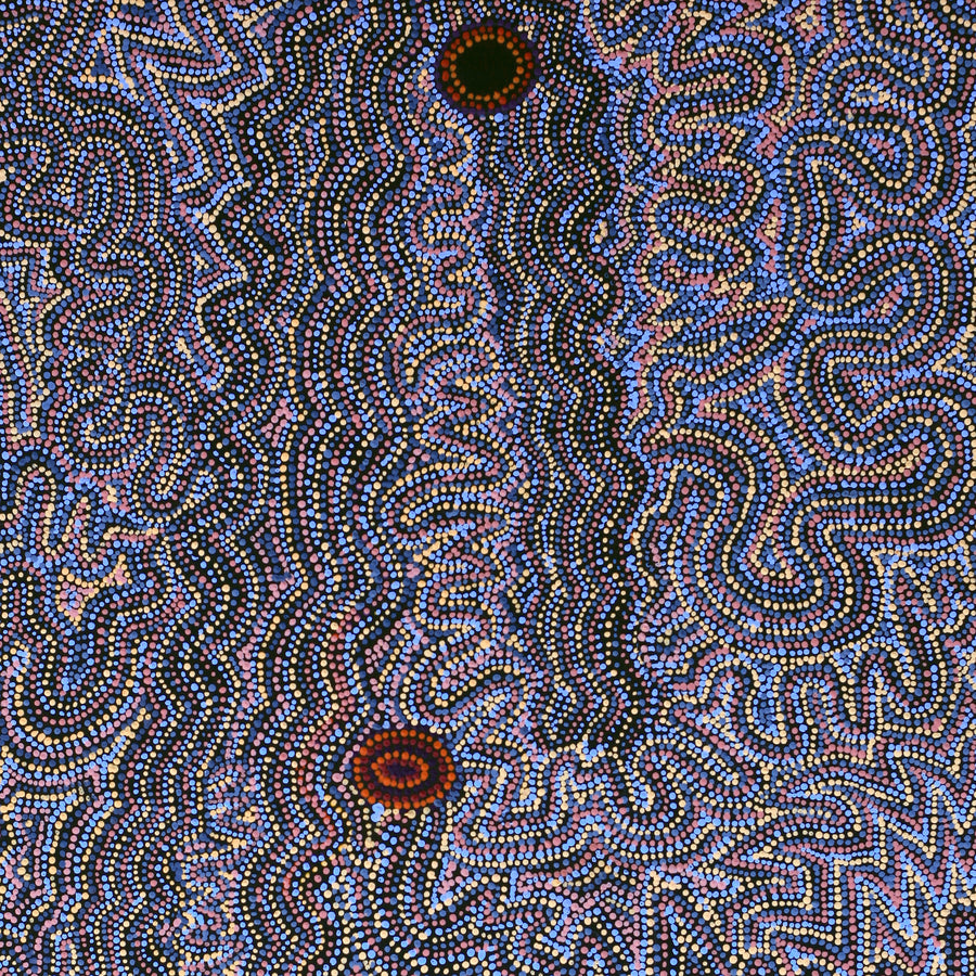 Aboriginal Artwork by Margaret Napangardi Lewis, Mina Mina Dreaming - Ngalyipi, 76x61cm