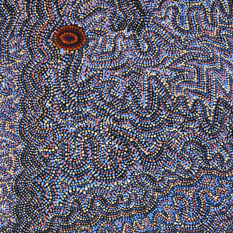 Aboriginal Artwork by Margaret Napangardi Lewis, Mina Mina Dreaming - Ngalyipi, 76x61cm