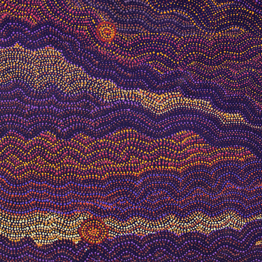 Aboriginal Artwork by Margaret Napangardi Lewis, Mina Mina Dreaming - Ngalyipi, 91x76cm