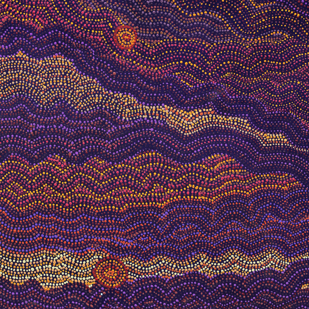 Aboriginal Artwork by Margaret Napangardi Lewis, Mina Mina Dreaming - Ngalyipi, 91x76cm - ART ARK®