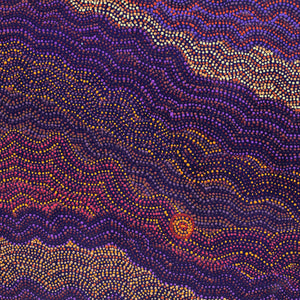 Aboriginal Artwork by Margaret Napangardi Lewis, Mina Mina Dreaming - Ngalyipi, 91x76cm - ART ARK®