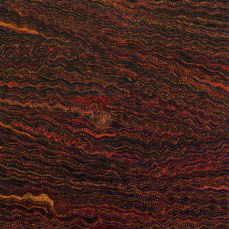 Aboriginal Artwork by Margaret Napangardi Lewis, Mina Mina Jukurrpa (Mina Mina Dreaming) - Ngalyipi, 91x91cm