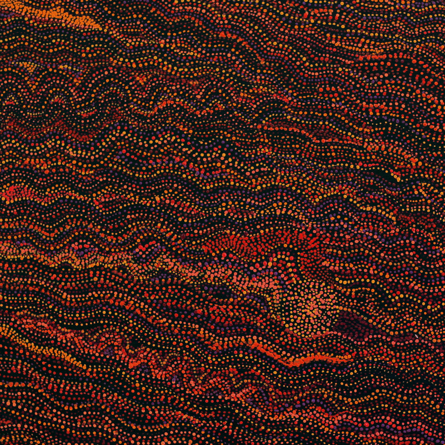 Aboriginal Artwork by Margaret Napangardi Lewis, Mina Mina Jukurrpa (Mina Mina Dreaming) - Ngalyipi, 91x91cm