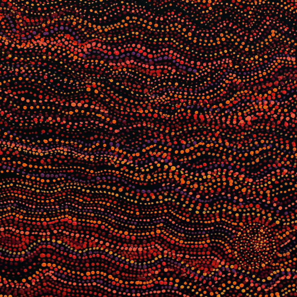 Aboriginal Artwork by Margaret Napangardi Lewis, Mina Mina Jukurrpa (Mina Mina Dreaming) - Ngalyipi, 91x91cm