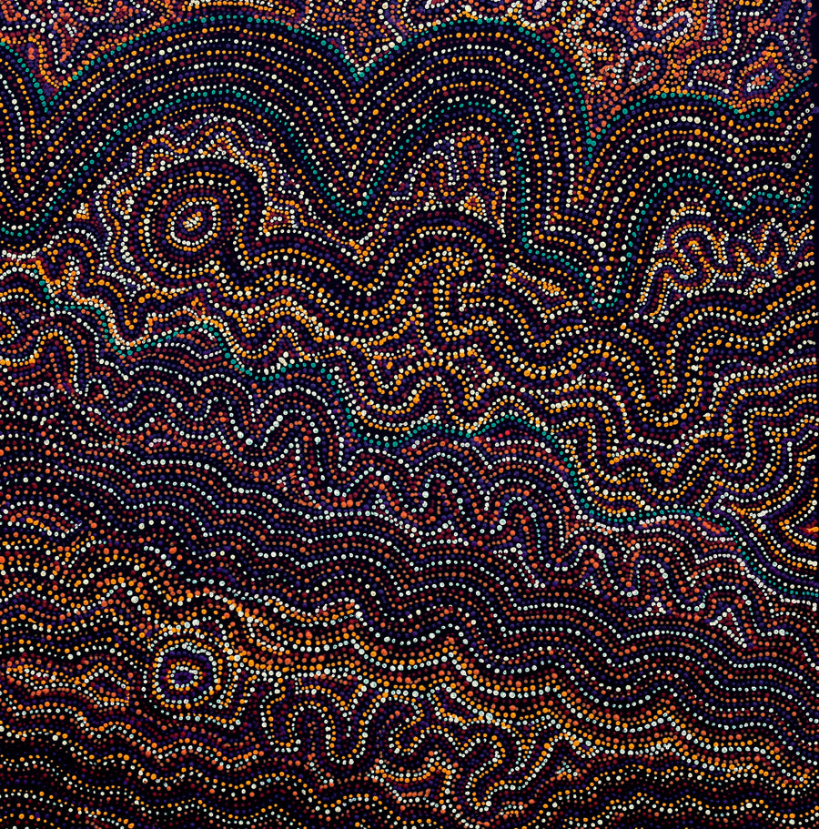 Aboriginal Artwork by Margaret Napangardi Lewis, Mina Mina Dreaming - Ngalyipi, 91x91cm