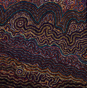 Aboriginal Artwork by Margaret Napangardi Lewis, Mina Mina Dreaming - Ngalyipi, 91x91cm - ART ARK®
