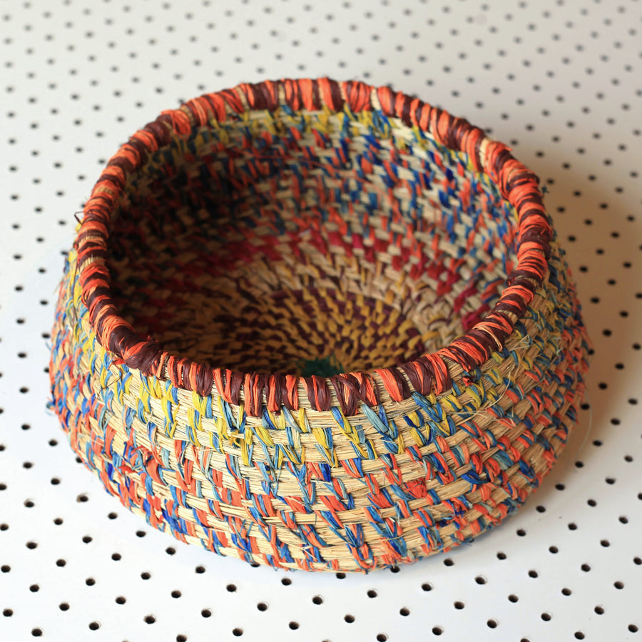 Aboriginal Artwork by Margaret Yai Yai - Tjanpi Basket (27x27x12cm)