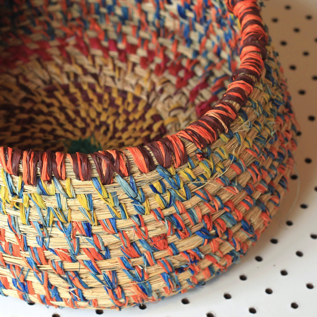 Aboriginal Artwork by Margaret Yai Yai - Tjanpi Basket (27x27x12cm)