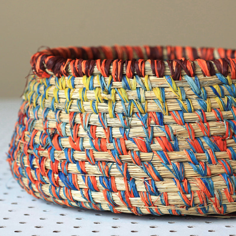 Aboriginal Artwork by Margaret Yai Yai - Tjanpi Basket (27x27x12cm)