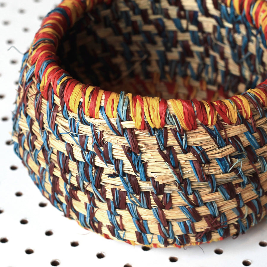 Aboriginal Artwork by Margaret Yai Yai - Tjanpi Basket (16x16x10cm)