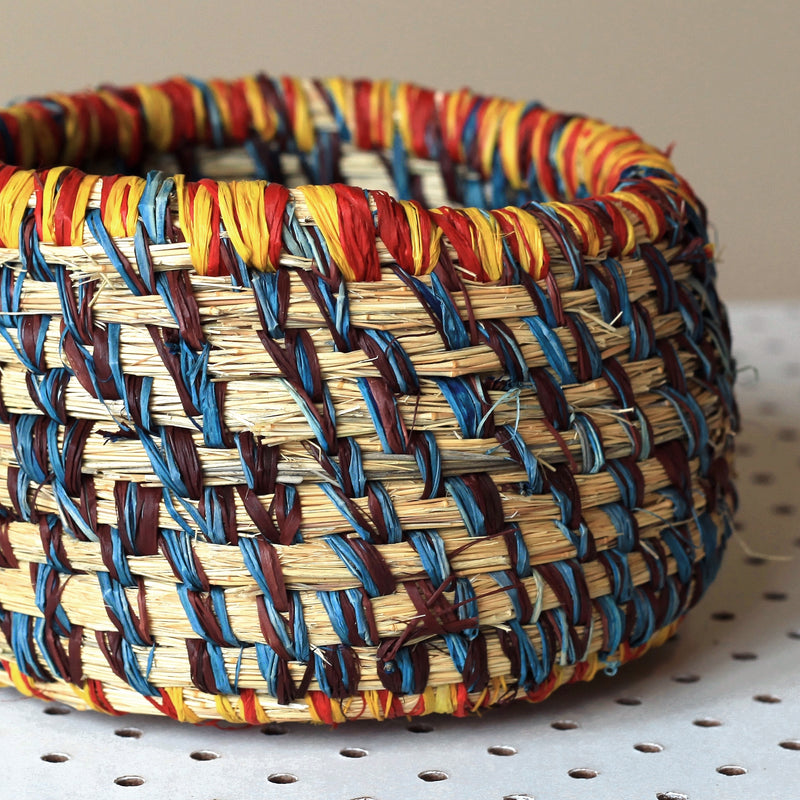 Aboriginal Artwork by Margaret Yai Yai - Tjanpi Basket (16x16x10cm)